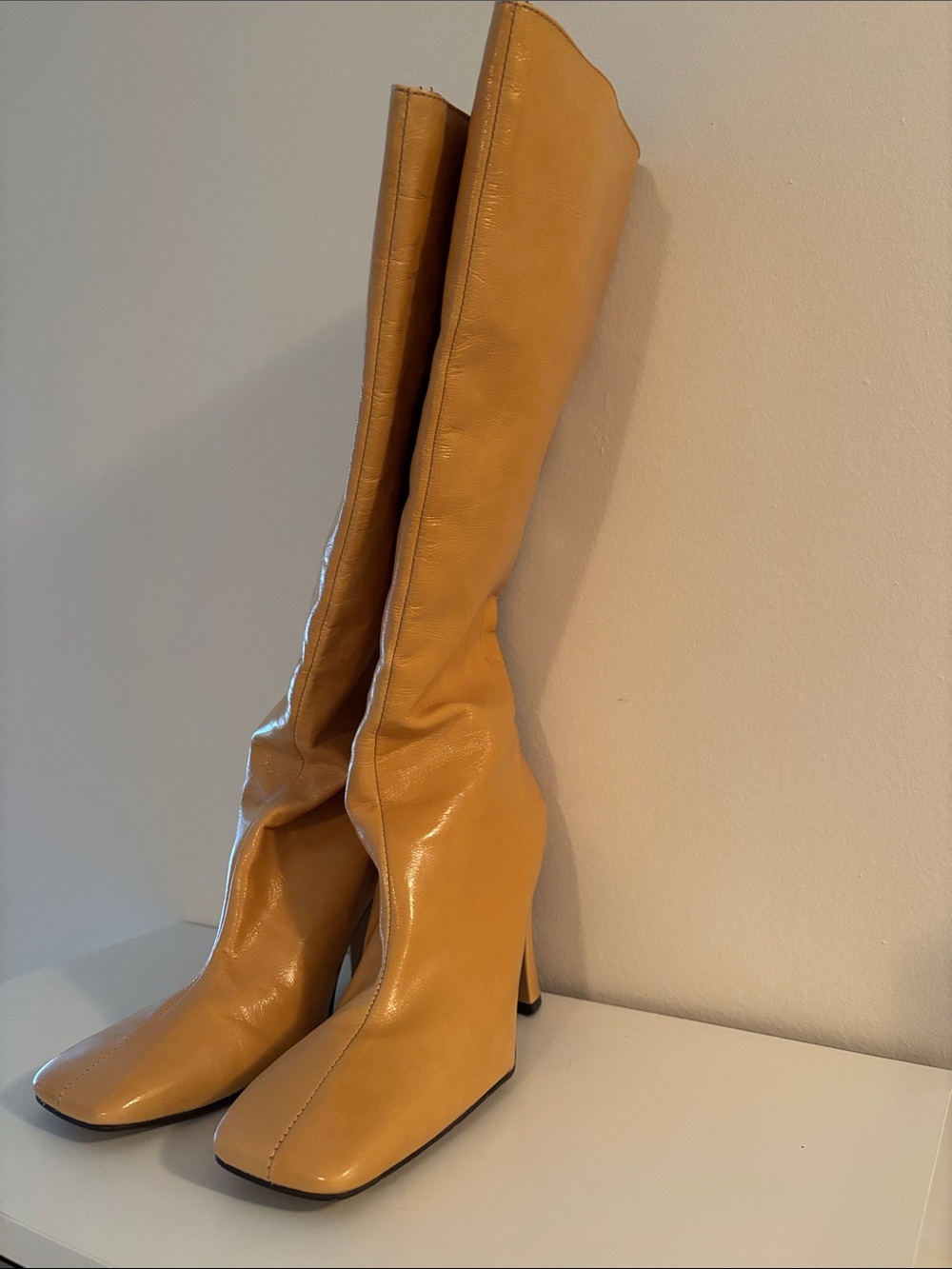 L’Intervalle Pratt Nude Leather Knee High Boot, Size 38 NEVER BEEN WORN